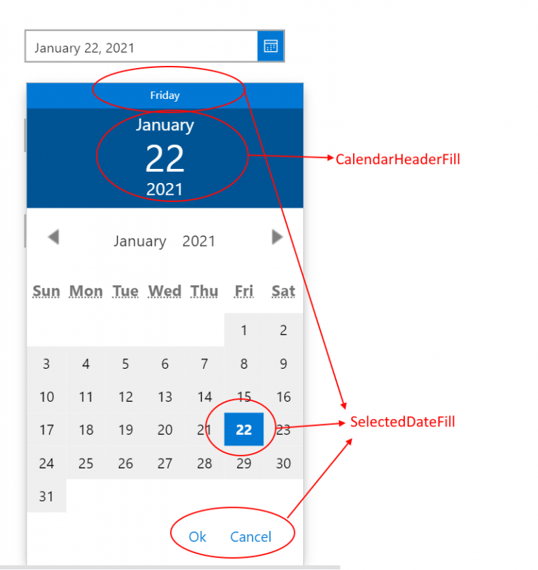 Power Apps Change Date Picker calendar colors DevScope Ninjas